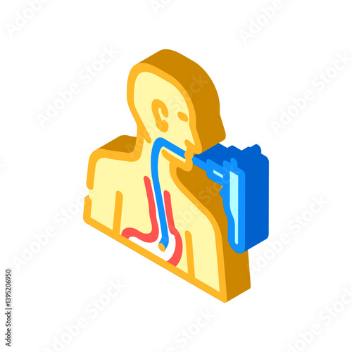 endoscopic procedure gastroenterologist isometric icon vector illustration