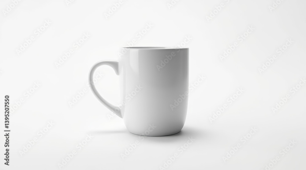 Fototapeta premium Steaming White Mug Illustration