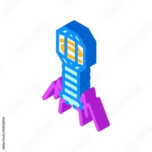 virus genetic engineering isometric icon vector illustration