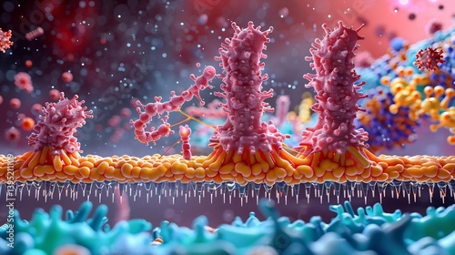 3d rendered enzyme inhibition mechanism a molecular biology experiment