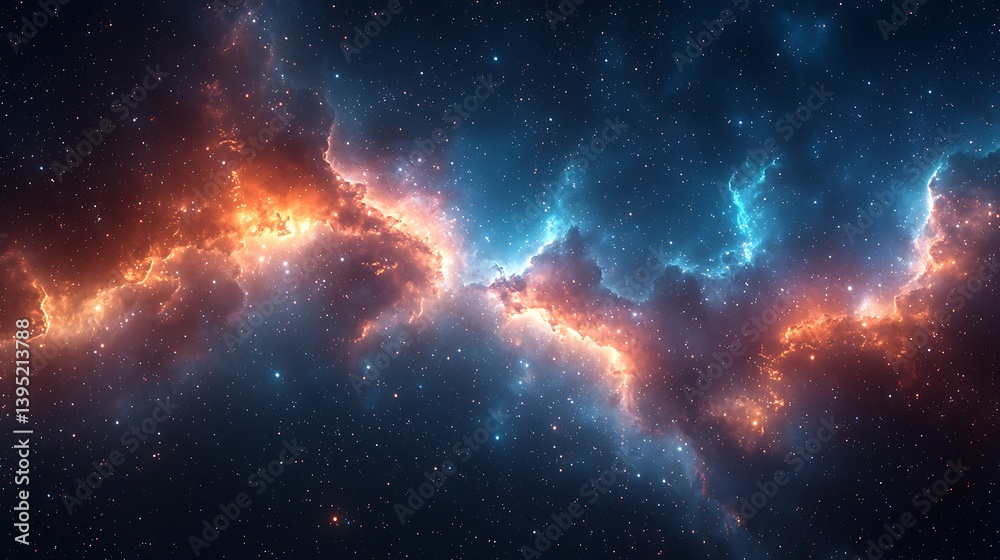 Fototapeta premium Bright starlight flame in galaxy tunnel high resolution wallpaper