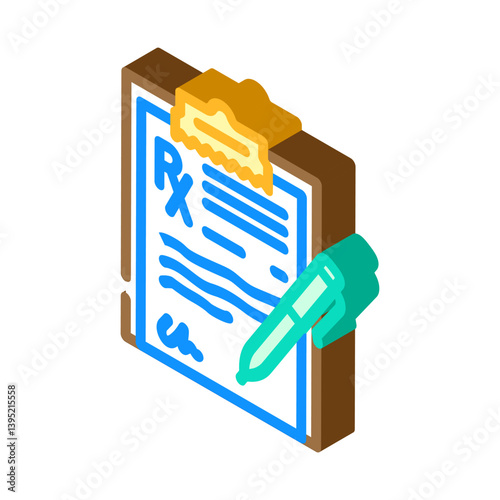 prescription filling pharmacist isometric icon vector illustration