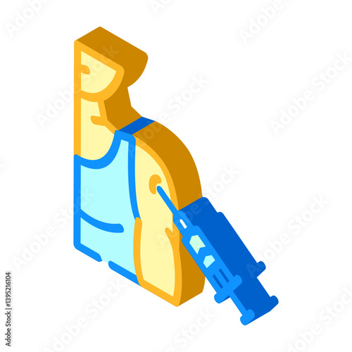vaccine administration pharmacist isometric icon vector illustration