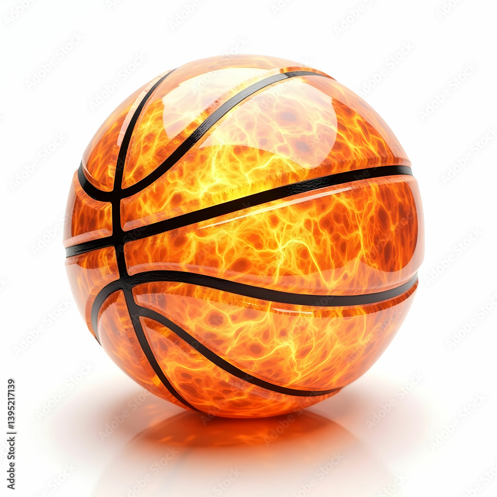 Fototapeta premium A gleaming radiant basketball with an ethereal aura, glowing softly, highlighting smooth textures.