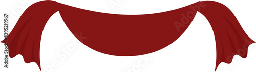 Crimson Draped Fabric with Winged Extensions