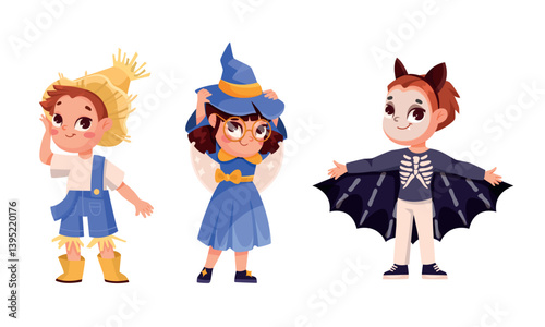 Explore charming Halloween costumes for kids, all in delightful pixel art style