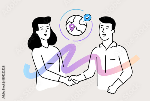 Set of illustrations people are holding a workshop. Workflow, growth, graphics. Business development, milestones, start-up. linear illustration Icons infographics. Landing page site print poster. Line