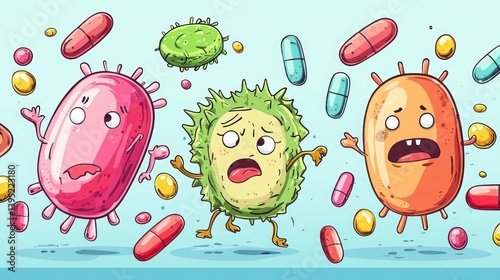 A cartoon diagram showing different vitamin deficiencies and their symptoms.
