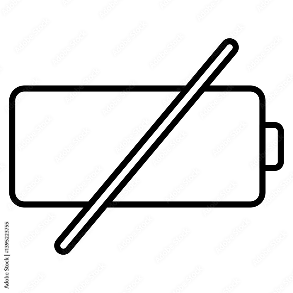Obraz premium Battery Slash Icon