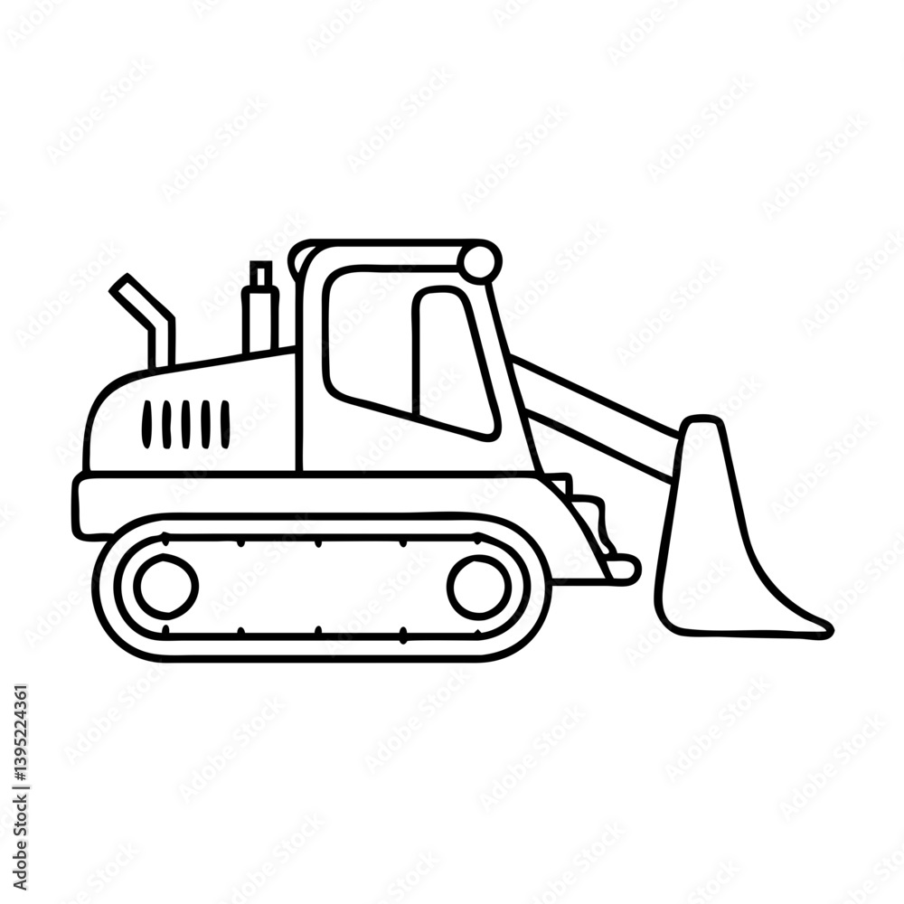 Naklejka premium bulldozer icon, bulldozer vector illustration-simple illustration of bulldozer, perfect for bulldozer logos and icons