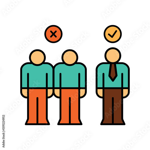 Marginalization color line icon for digital and print projects.