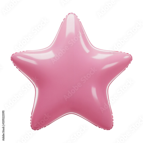 Inflatable Pink Star Toy, Isolated PNG