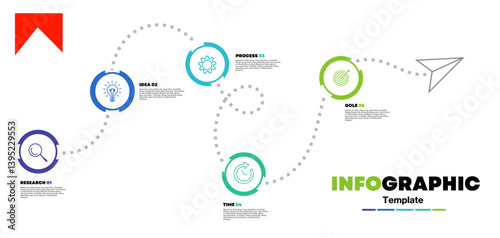 2025 Infographic design template. Timeline concept with 5 steps. Can be used for workflow layout, diagram, banner, webdesign. Vector illustration