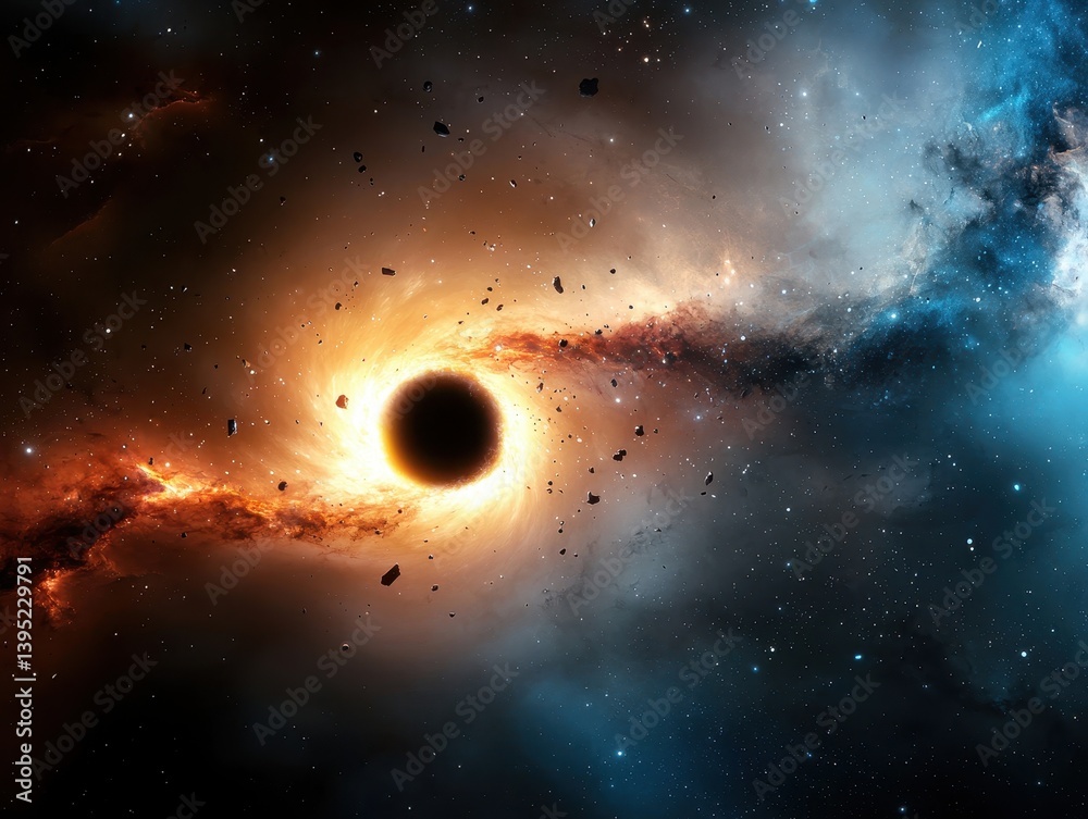 A cosmic scene of a black hole pulling in glowing neon debris, surreal space art, vibrant colors, high detail. A cosmic scene of a black hole pulling in glowing neon debris, surreal space art, vibrant colors, high detail.