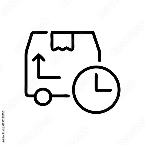 Delivery package icon with time indicator  