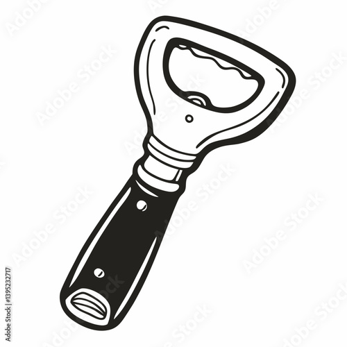 Vintage Bottle Opener  Illustration for Craft Beverage Enthusiasts