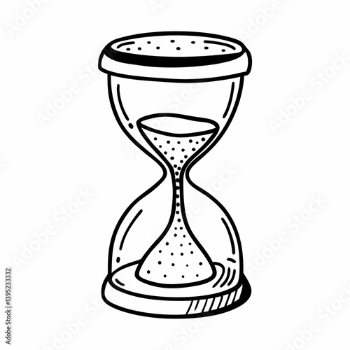 Hand Drawn Hourglass Illustration Representing Time Passage and Minimalist Design