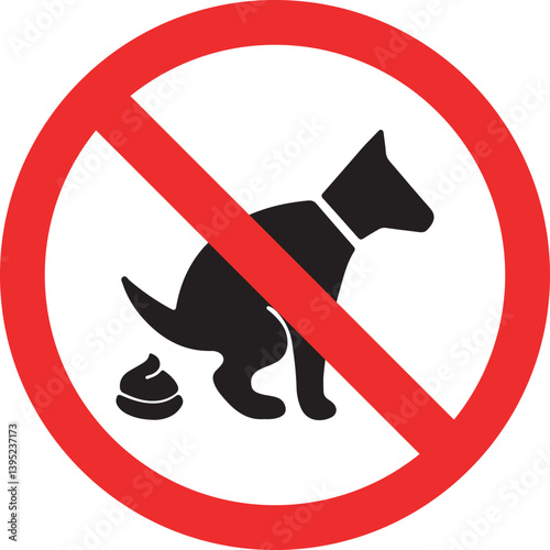 no dog fouling allowed sign with red prohibition circle isolated on white background