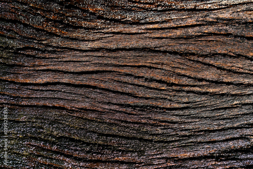 Fototapeta premium Textured Dark Wooden Surface with Natural Grain Patterns and Lines