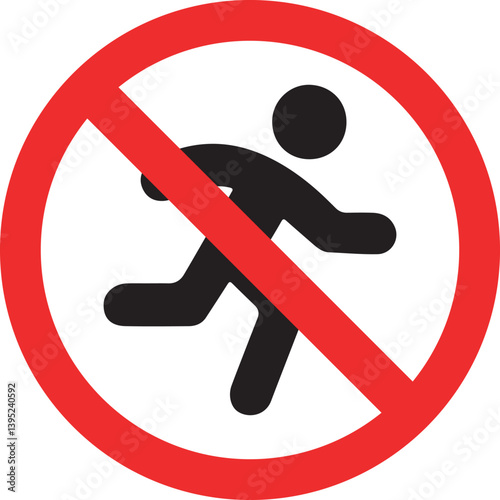 Prohibition sign for no running