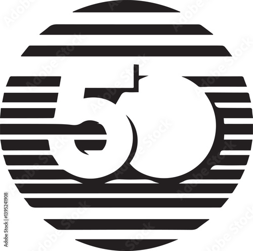 Minimalist Microsoft 50th Anniversary Artwork – Monochrome Design with Accent Color