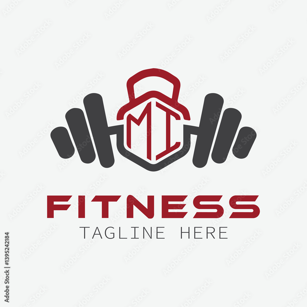 Fototapeta premium initial monogram for Fitness logo with Polygon style design