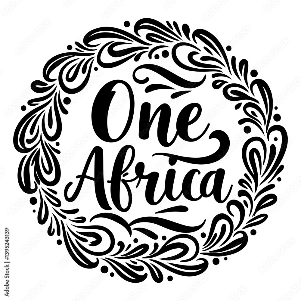 Fototapeta premium One Africa Decorative Lettering Design