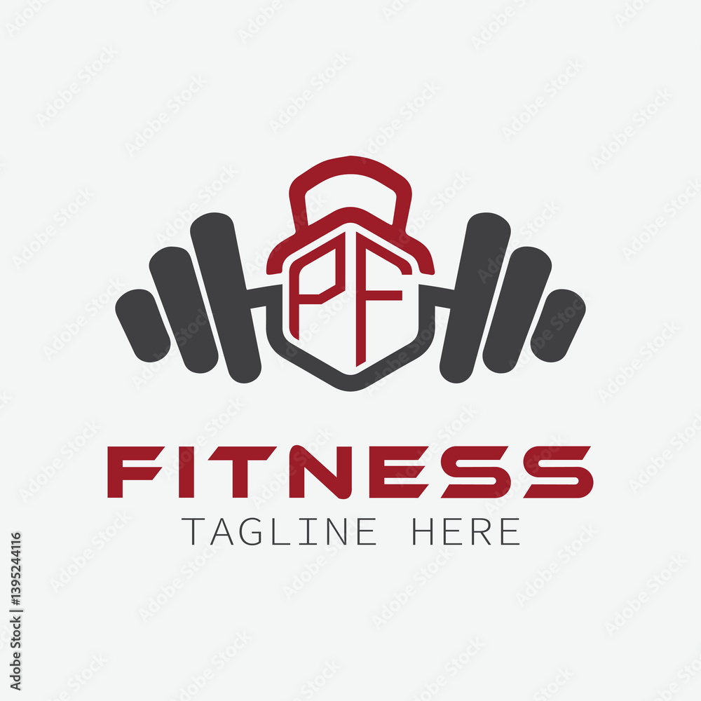 Fototapeta premium initial monogram for Fitness logo with Polygon style design