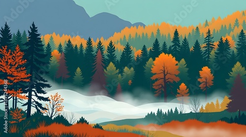 autumn landscape in the mountains