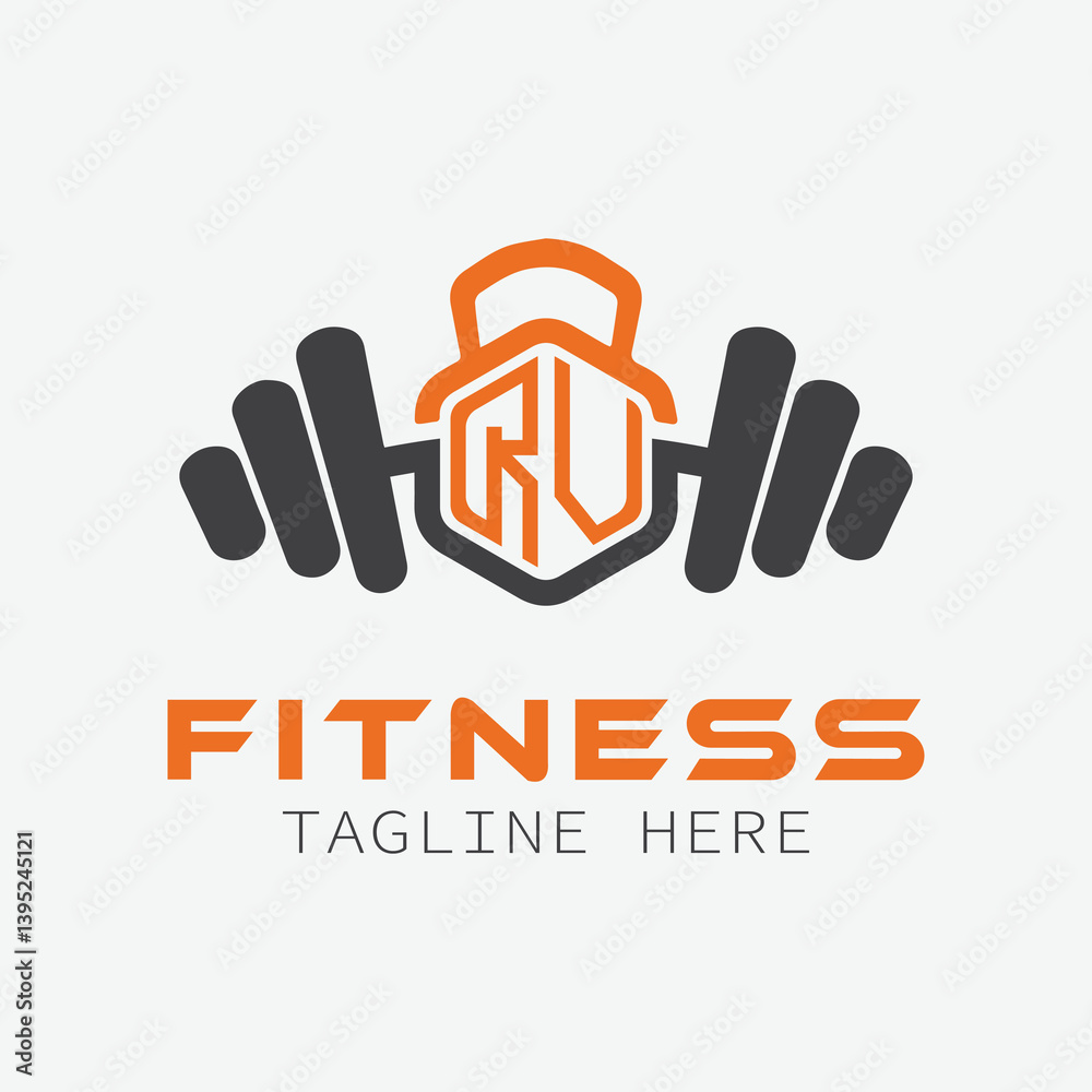 Fototapeta premium initial monogram for Fitness logo with Polygon style design
