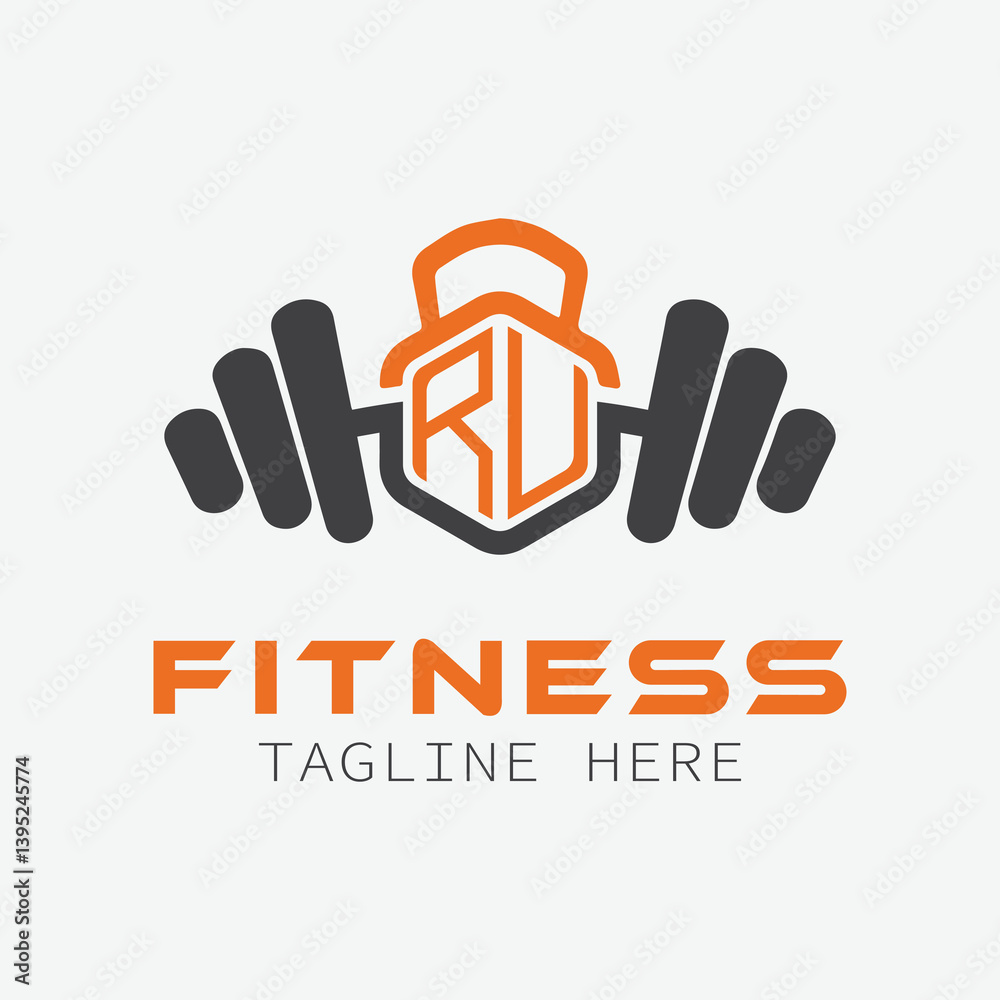 Fototapeta premium initial monogram for Fitness logo with Polygon style design