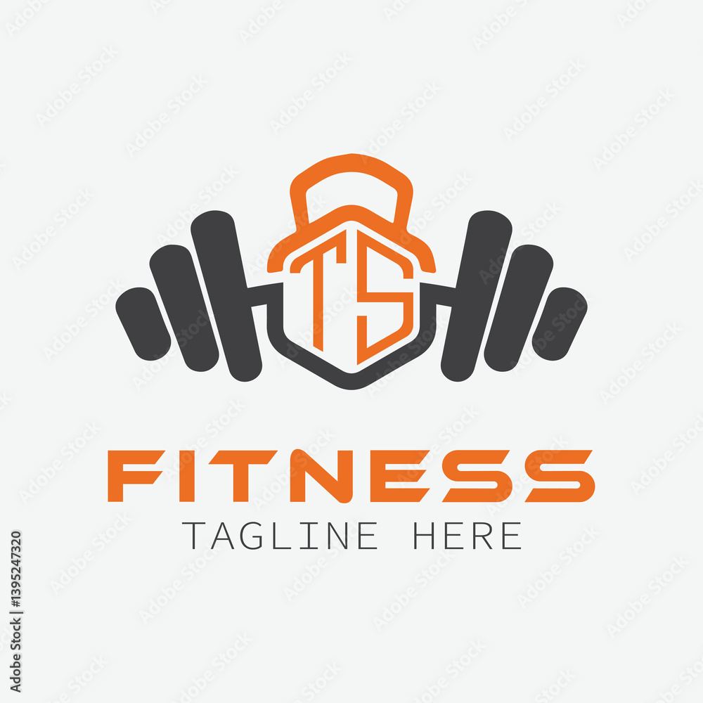 Fototapeta premium initial monogram for Fitness logo with Polygon style design