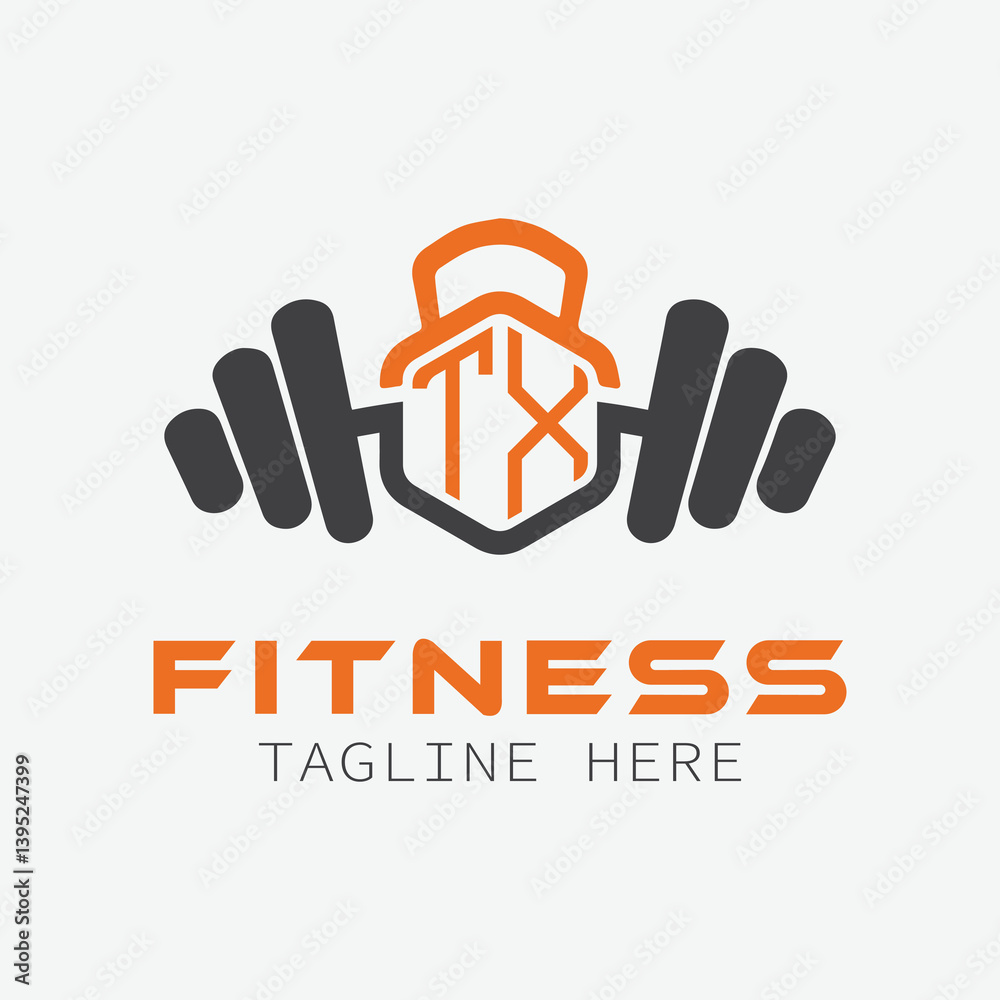 Fototapeta premium initial monogram for Fitness logo with Polygon style design