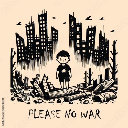 Hand drawn no war vector 