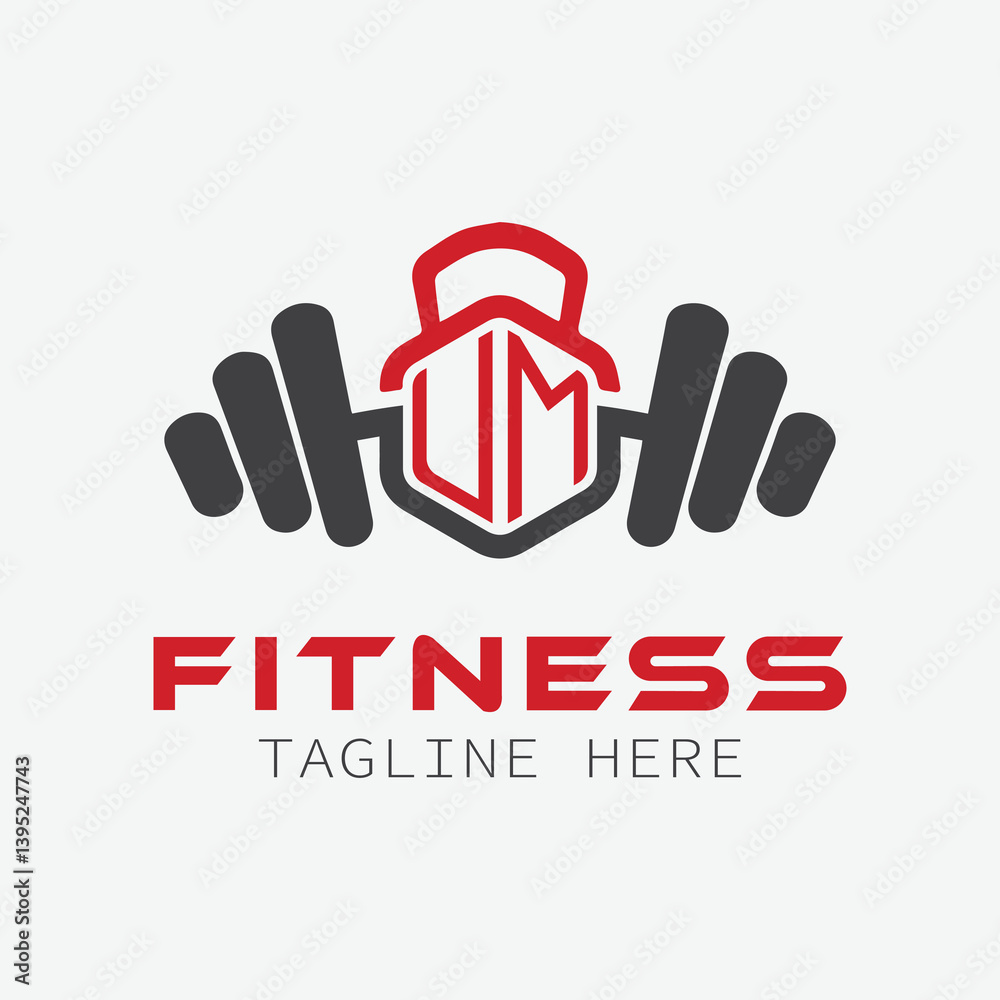 Fototapeta premium initial monogram for Fitness logo with Polygon style design