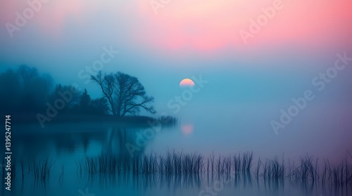 sunrise over the lake