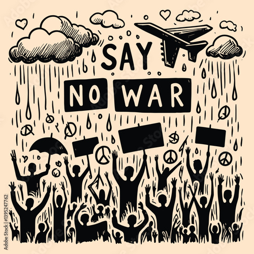 Hand drawn no war vector 