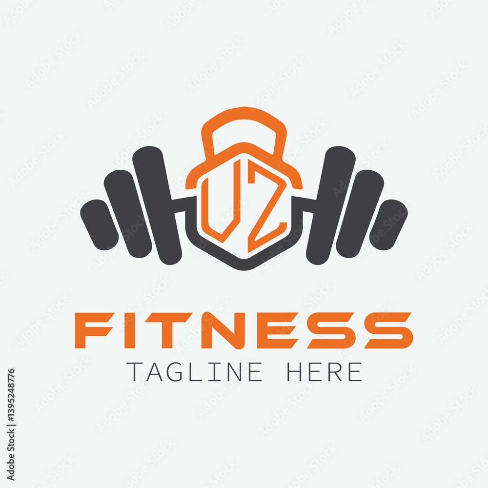 Fototapeta premium initial monogram for Fitness logo with Polygon style design