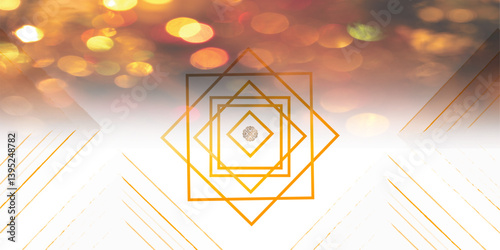 Red gold glowing lights Abstract geometric triangles background image surface white with green soft paper holiday eye pace canvas effect banner background use unique premium luxurious line graphics sl