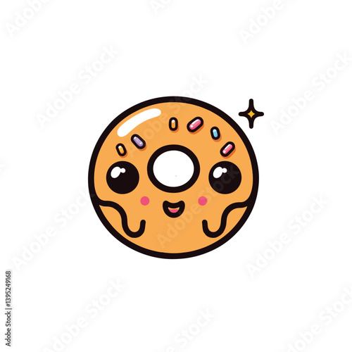 kawaii doughnut vector
