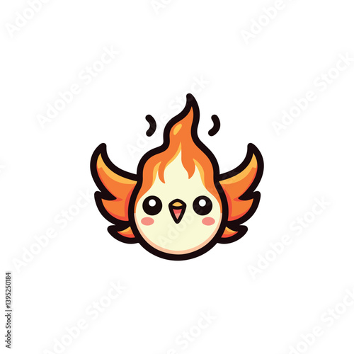 kawaii fire,Phoenix Flame vector