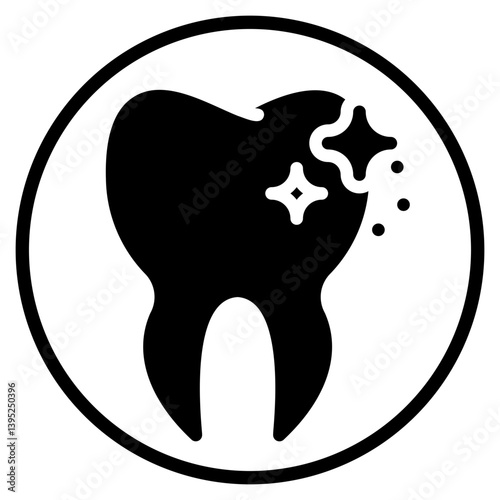 tooth whitening glyph icon