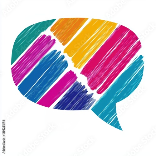 a speech bubble clipart, abstract brushstroke style, artistic design, isolated on white background