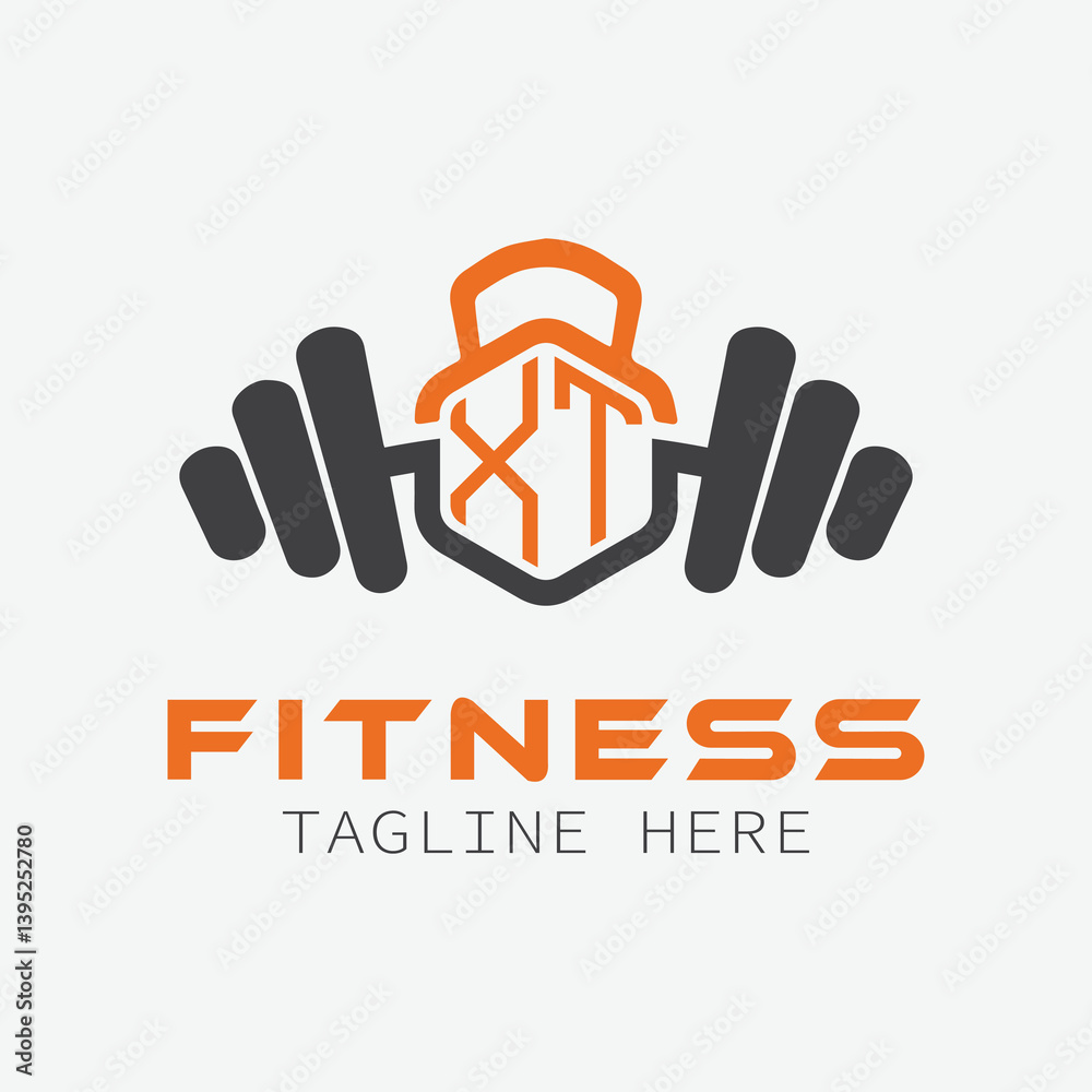 Fototapeta premium initial monogram for Fitness logo with Polygon style design