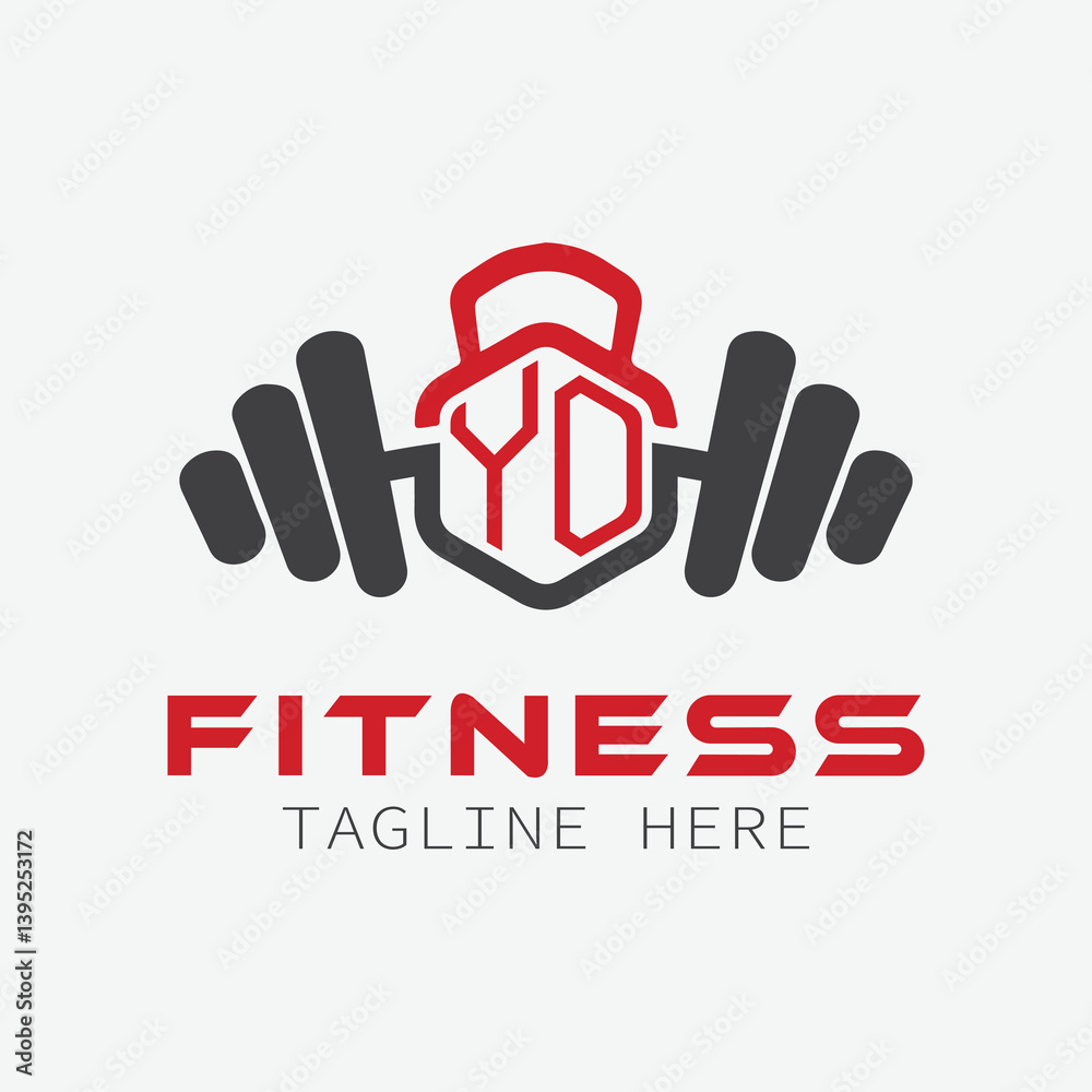 Fototapeta premium initial monogram for Fitness logo with Polygon style design