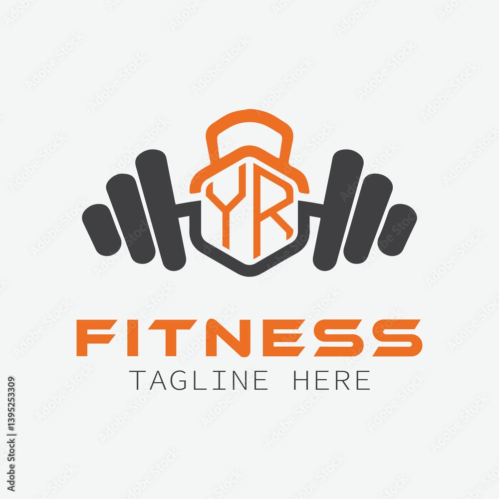 Fototapeta premium initial monogram for Fitness logo with Polygon style design