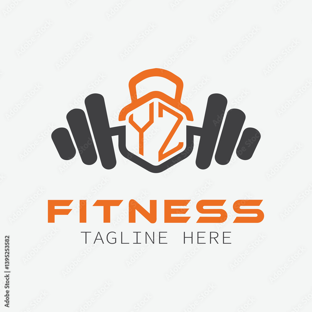 Fototapeta premium initial monogram for Fitness logo with Polygon style design