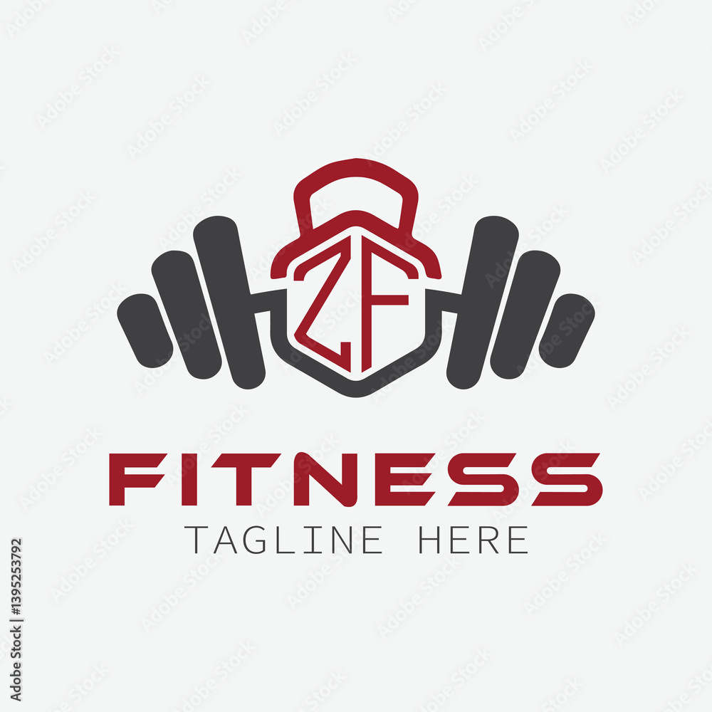 Fototapeta premium initial monogram for Fitness logo with Polygon style design