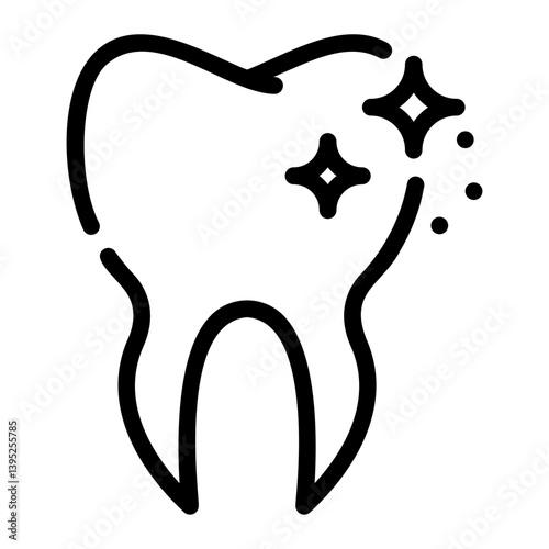 tooth whitening line icon