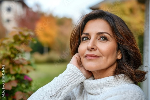 The image features a middle-aged woman with a visionary look, her face resting on her hands, alongside a closeup of a mature lady with a positive and thoughtful expression as she gazes upward